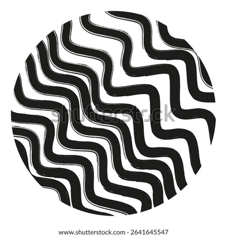 Round shape waves. Circular motion texture. Abstract ripple pattern. Vector wave symbol.
