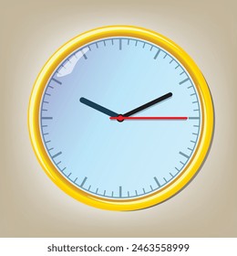 Round Shaped analog wall clock with black and red hands