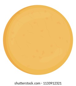 
A round shaped biscuit 
