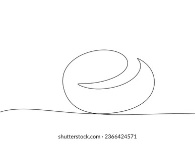 Round shaped bread. Round bread. World Bread Day. One line drawing for different uses. Vector illustration.