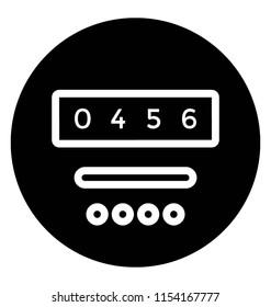 
A round shaped device with buttons and numbers on it commemorating for electricity meter 
