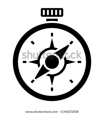Round shaped device with pins indicating in north and south direction, this is compass icon