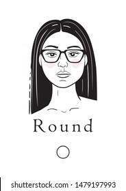 Round shaped face - Glasses according to face shape illustration