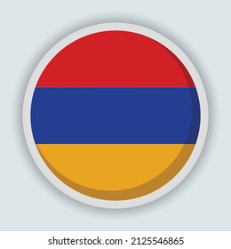 Round shaped flag of Armenia