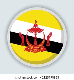Round shaped flag of Brunei