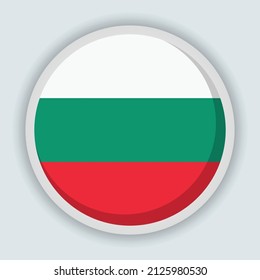 Round shaped flag of Bulgaria
