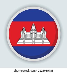 Bandera redonda en forma de bandera de Camboya