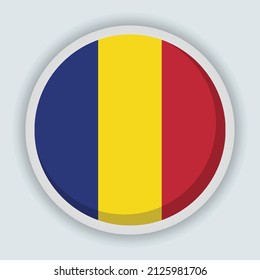 Round shaped flag of Chad