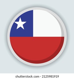 Round shaped flag of Chile