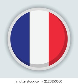 Round shaped flag of France