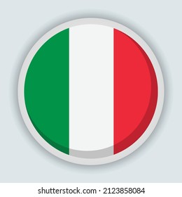 Round shaped flag of Italy