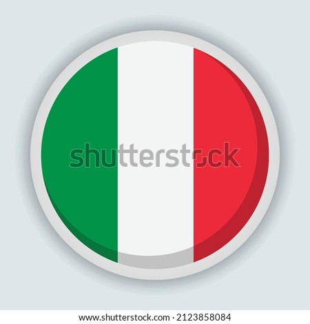 Round shaped flag of Italy