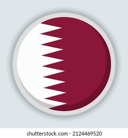 Round shaped flag of Qatar