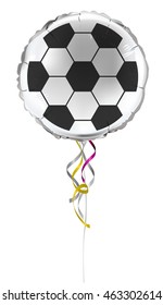 Round Shaped Foil Helium Balloons With Soccer (football) Pattern. Detailed And Realistic Vector Illustration