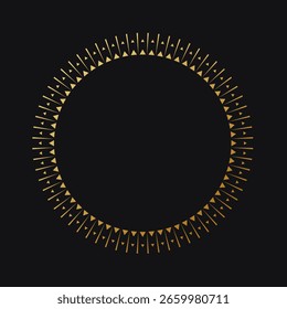 Marco de forma redonda. Logotipo de círculo de semitono dorado. Emblema de diseño de lujo, insignia.