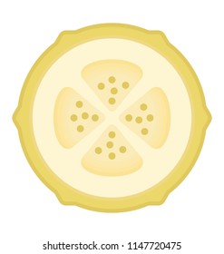 
A round shaped fruit depicting guava
