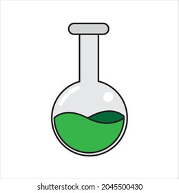 round shaped laboratory bottle vector