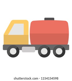 
Round shaped pickup container attached to a van, throwing light on tanker truck icon
