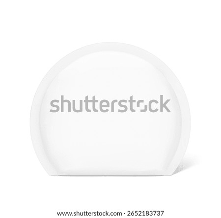 Round shaped pouch bag mockup. Vector illustration isolated on white background. Front view. Can be use for template your design, presentation, promo, ad. EPS10.
