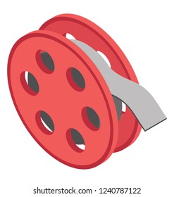 Round shaped reels with thread on it denoting bobbins