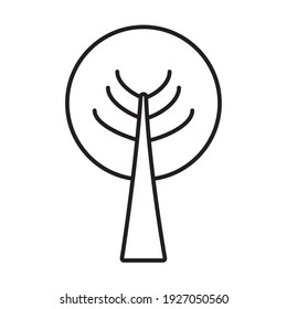 round shaped tree line style icon design, Nature plant season environment natural and ecology theme Vector illustration