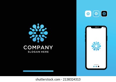 round shapes, abstract vector unusual logotype template. Medical or other science simple isolated sign.