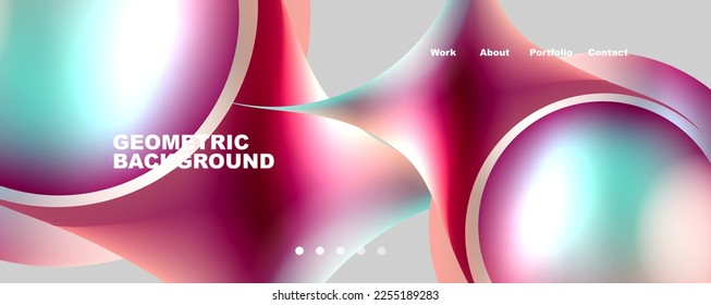Round shapes and circles geometric abstract background. Vector Illustration For Wallpaper, Banner, Background, Card, Book Illustration, landing page
