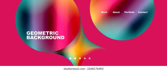 Round shapes and circles geometric abstract background. Vector Illustration For Wallpaper, Banner, Background, Card, Book Illustration, landing page