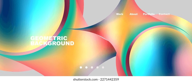 Formas redondeadas y círculos de fondo abstracto geométrico. Ilustración vectorial para fondo de escritorio, pancarta, fondo, tarjeta, ilustración del libro, página de inicio