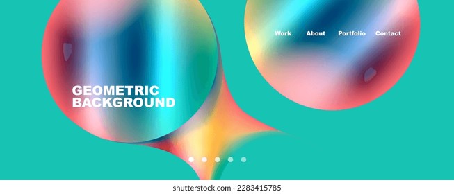 Round shapes and circles geometric abstract background. Vector Illustration For Wallpaper, Banner, Background, Card, Book Illustration, landing page