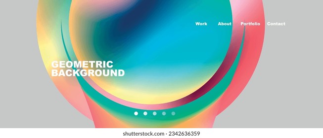 Runde Formen und Kreise geometrischer abstrakter Hintergrund. Vektorgrafik für Bildschirmhintergründe, Banner, Hintergrund, Karte, Buchillustration, Landing-Page
