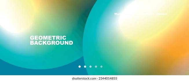Formas redondeadas y círculos de fondo abstracto geométrico. Ilustración vectorial para fondo de escritorio, pancarta, fondo, tarjeta, ilustración del libro, página de inicio