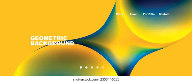 Formas redondeadas y círculos de fondo abstracto geométrico. Ilustración vectorial para fondo de escritorio, pancarta, fondo, tarjeta, ilustración del libro, página de inicio