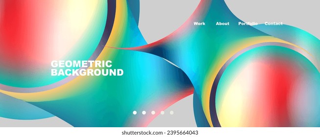 Round shapes and circles geometric abstract background. Vector Illustration For Wallpaper, Banner, Background, Card, Book Illustration, landing page