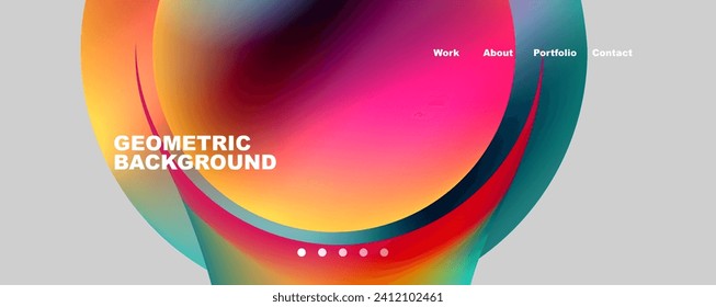 Round shapes and circles geometric abstract background. Vector Illustration For Wallpaper, Banner, Background, Card, Book Illustration, landing page