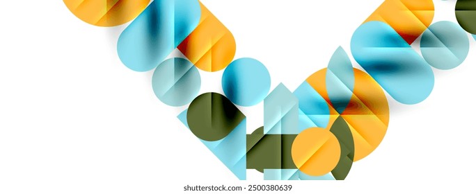 Round shapes, circles and lines minimal geometric background. Vector Illustration For Wallpaper, Banner, Background, Card, Book Illustration, landing page