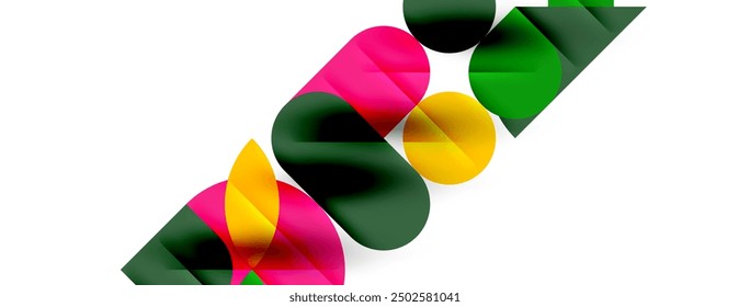 Runde Formen, Kreise und Linien minimalen geometrischen Hintergrund. Vektorgrafik für Tapete, Banner, Hintergrund, Karte, Buchgrafik, Landing Page
