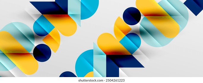 Round shapes, circles and lines minimal geometric background. Vector Illustration For Wallpaper, Banner, Background, Card, Book Illustration, landing page