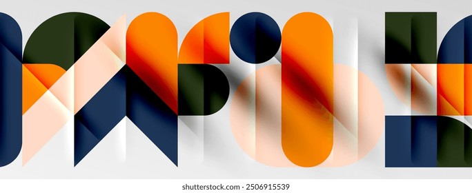 Round shapes, circles and lines minimal geometric background. Vector Illustration For Wallpaper, Banner, Background, Card, Book Illustration, landing page