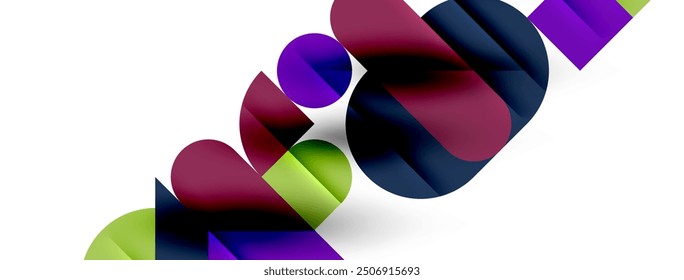 Round shapes, circles and lines minimal geometric background. Vector Illustration For Wallpaper, Banner, Background, Card, Book Illustration, landing page