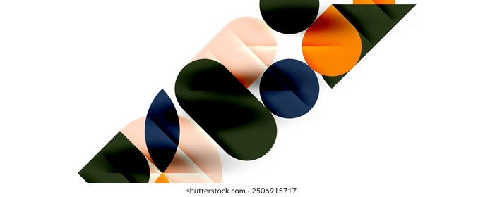 Round shapes, circles and lines minimal geometric background. Vector Illustration For Wallpaper, Banner, Background, Card, Book Illustration, landing page