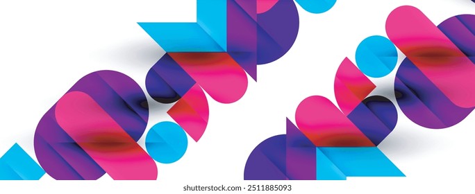 Round shapes, circles and lines minimal geometric background. Vector Illustration For Wallpaper, Banner, Background, Card, Book Illustration, landing page