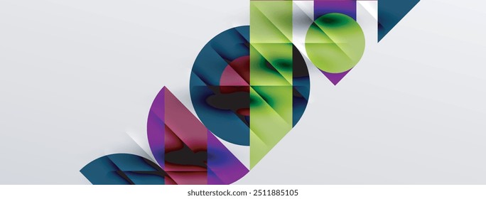 Round shapes, circles and lines minimal geometric background. Vector Illustration For Wallpaper, Banner, Background, Card, Book Illustration, landing page