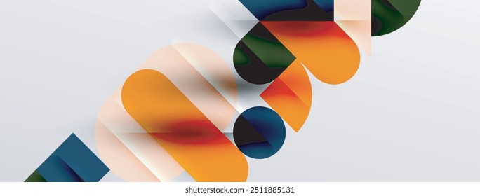 Runde Formen, Kreise und Linien minimalen geometrischen Hintergrund. Vektorgrafik für Tapete, Banner, Hintergrund, Karte, Buchgrafik, Landing Page
