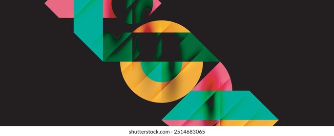 Round shapes, circles and lines minimal geometric background. Vector Illustration For Wallpaper, Banner, Background, Card, Book Illustration, landing page