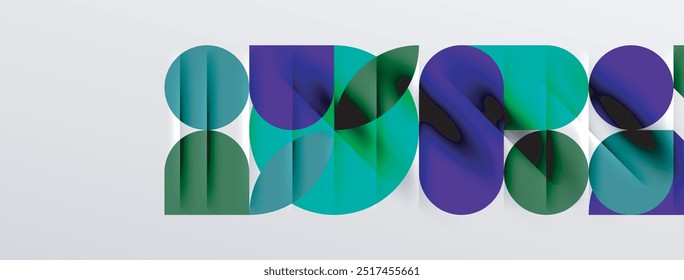 Runde Formen, Kreise und Linien minimalen geometrischen Hintergrund. Vektorgrafik für Tapete, Banner, Hintergrund, Karte, Buchgrafik, Landing Page