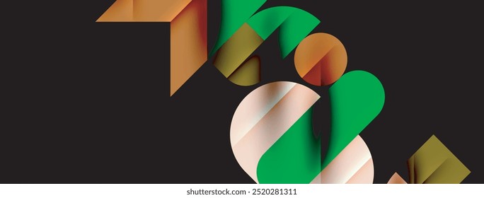 Round shapes, circles and lines minimal geometric background. Vector Illustration For Wallpaper, Banner, Background, Card, Book Illustration, landing page