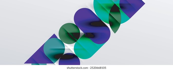 Round shapes, circles and lines minimal geometric background. Vector Illustration For Wallpaper, Banner, Background, Card, Book Illustration, landing page