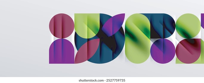 Round shapes, circles and lines minimal geometric background. Vector Illustration For Wallpaper, Banner, Background, Card, Book Illustration, landing page