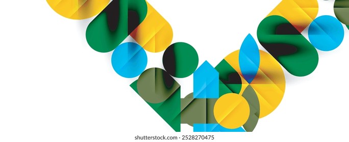Round shapes, circles and lines minimal geometric background. Vector Illustration For Wallpaper, Banner, Background, Card, Book Illustration, landing page